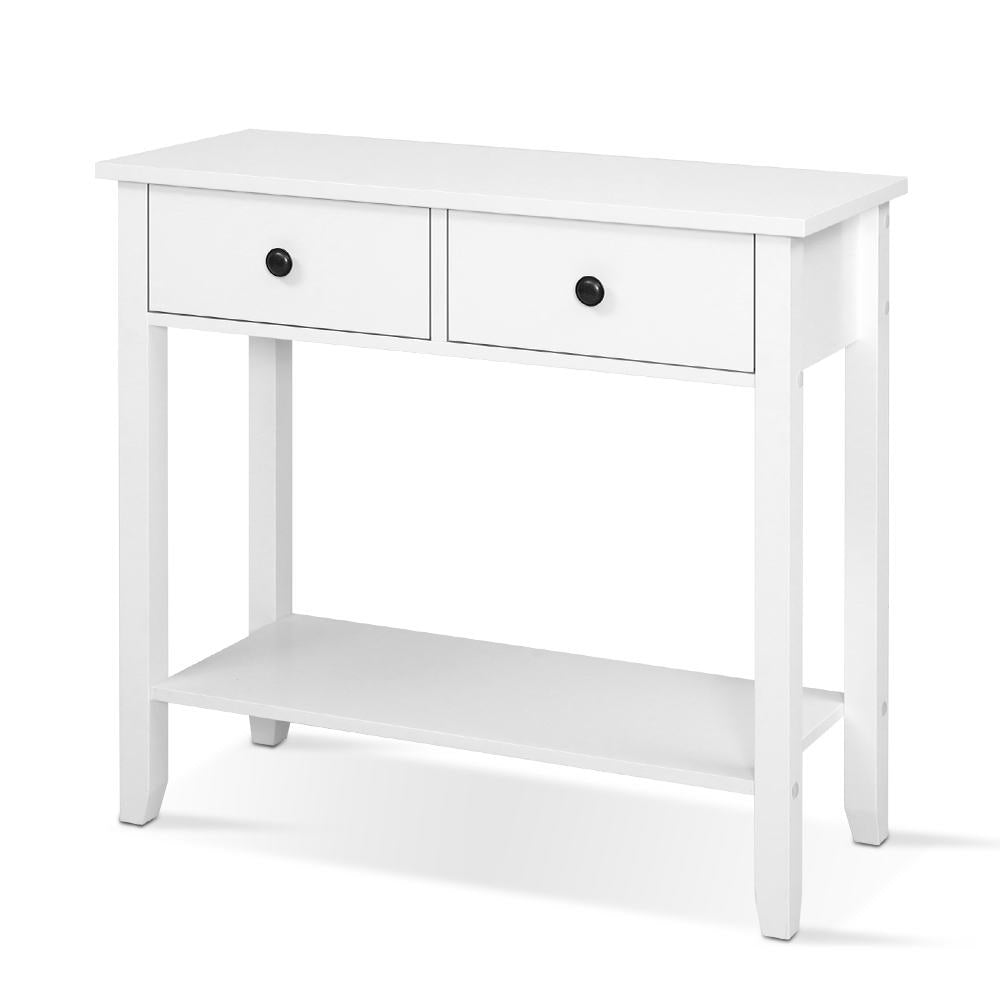 Artiss Hallway Console Table 2 Drawers White