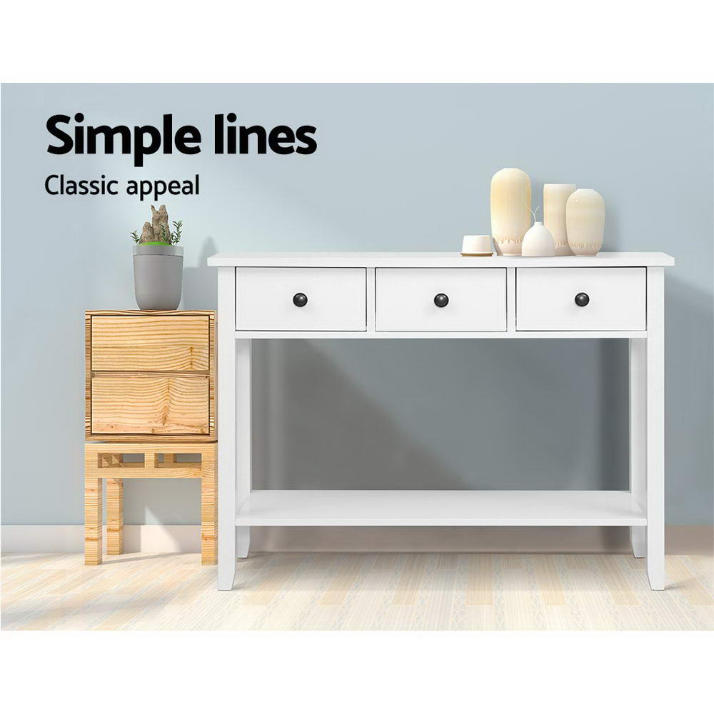 Artiss Hallway Console Table 3 Drawers White