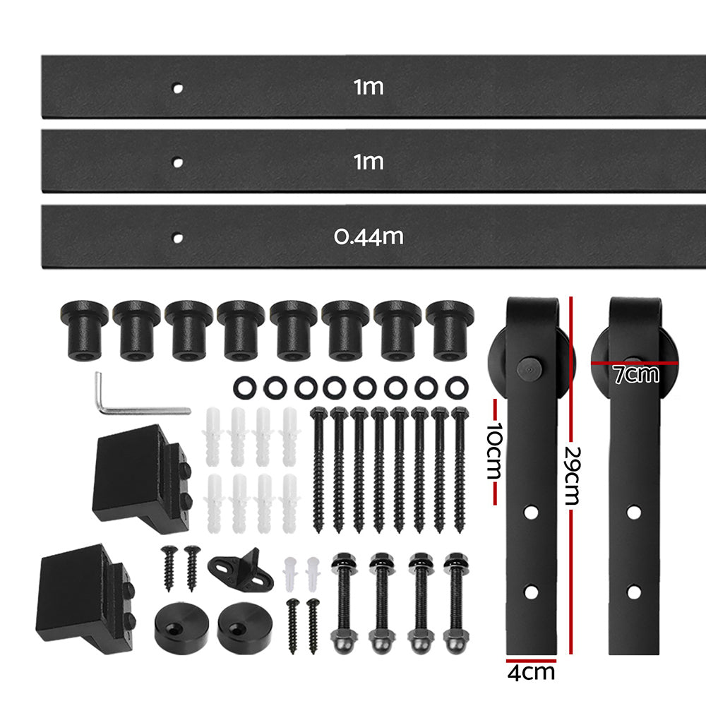 Cefito Barn Door Hardware Sliding Doors Rail Track Kit Set - 2.44metre