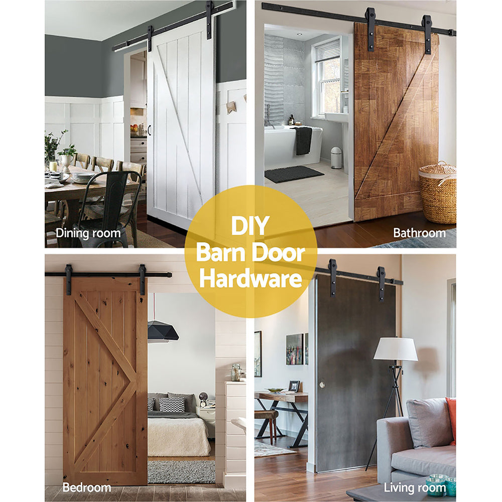 Cefito Barn Door Hardware Sliding Doors Rail Track Kit Set - 2.44metre