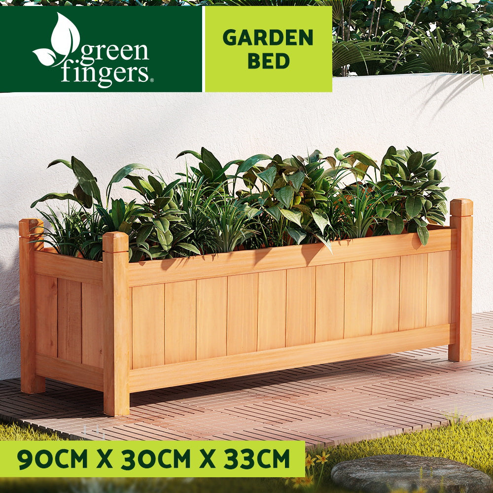 Greenfingers Wooden Outdoor Garden Bed - 90 x 30 x 33CM