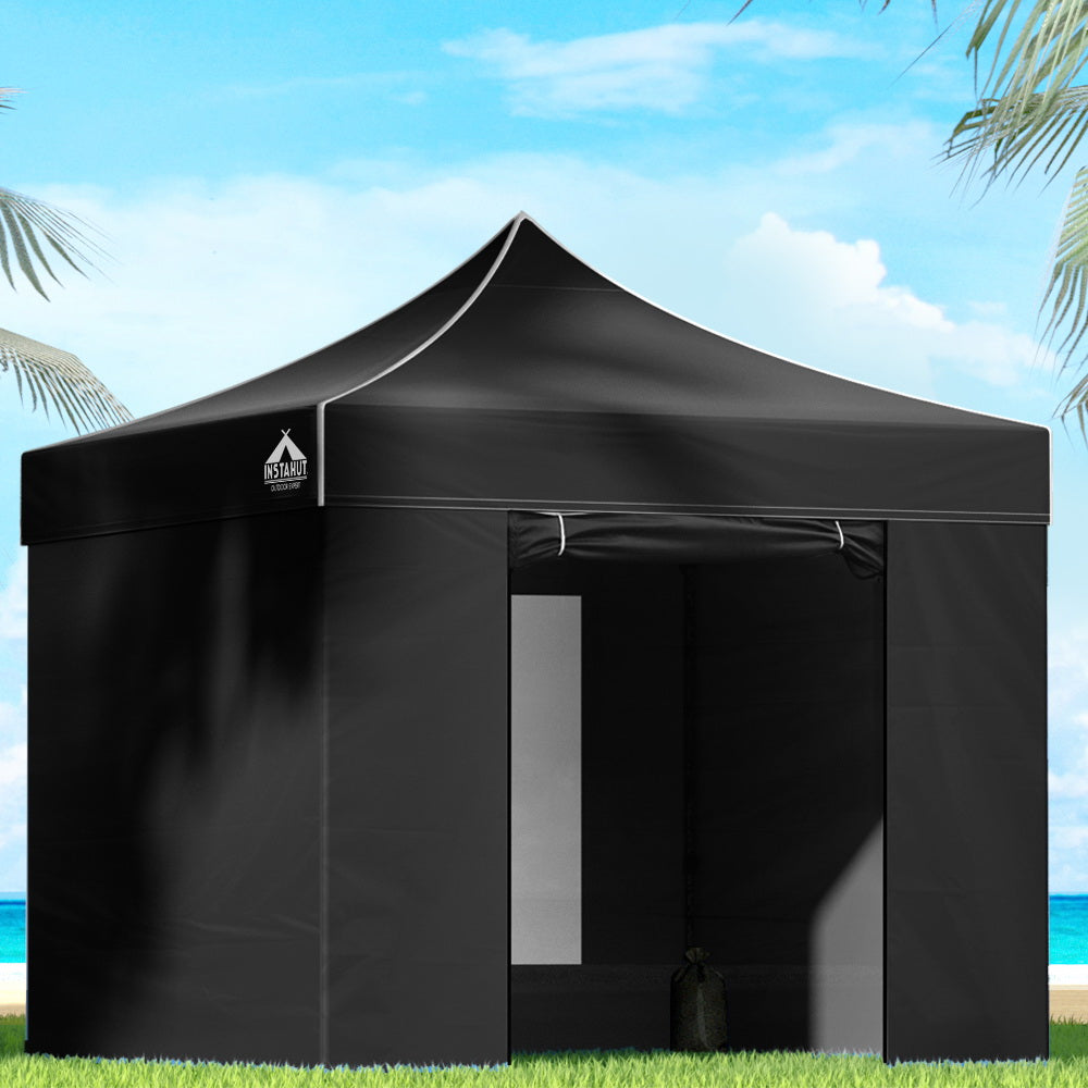 Instahut 3x3M Gazebo Walls - Black