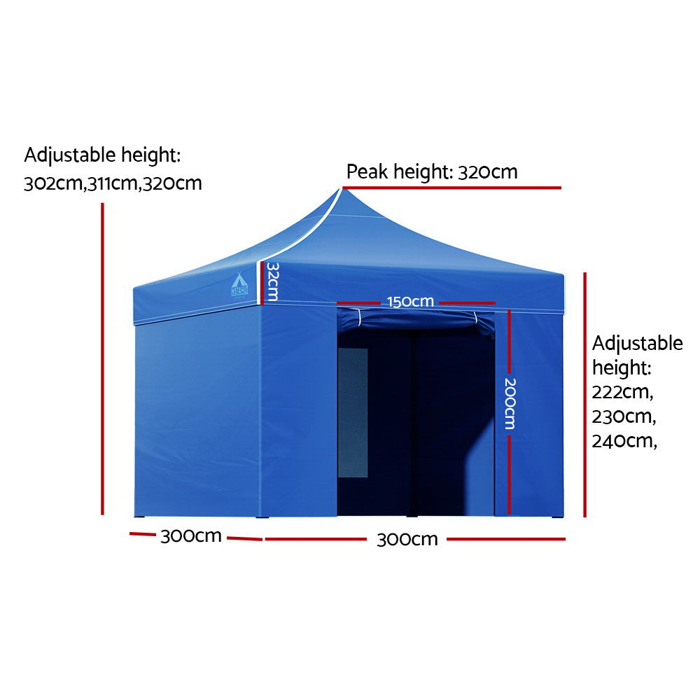 Instahut 3x3M Outdoor Gazebo - Blue