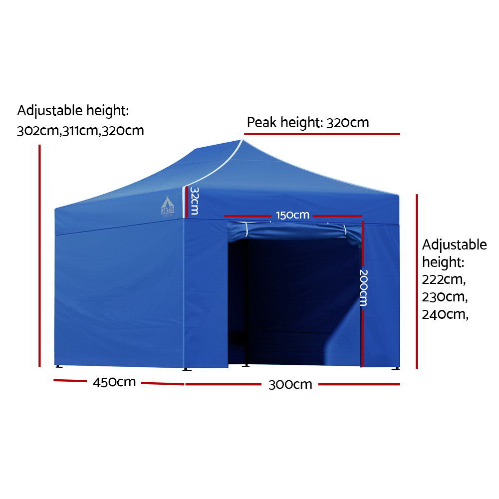 Instahut 3x4.5M Outdoor Gazebo - Blue