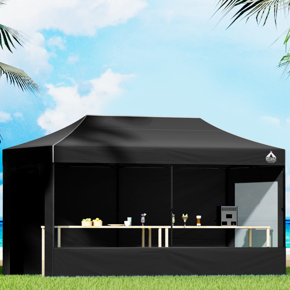 Instahut 3x6M Outdoor Gazebo Walls - Black