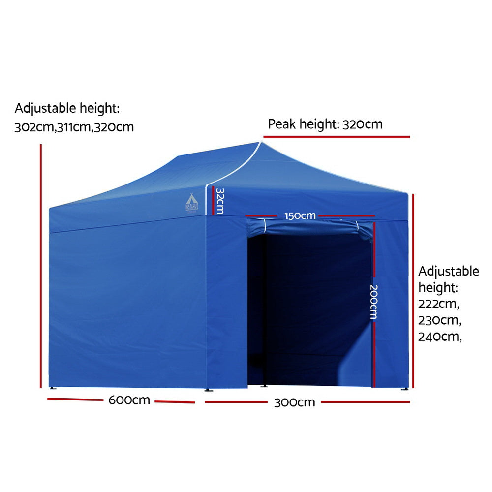 Instahut 3x6M Outdoor Gazebo Walls - Blue