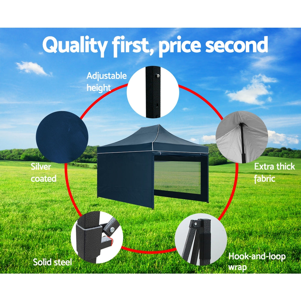 Instahut Pop Up Marquee 3x4.5M Folding Tent Gazebo