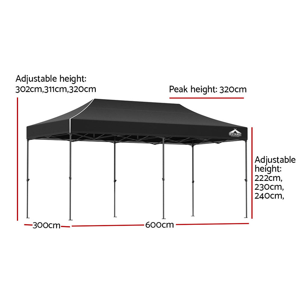 Instahut 3x6M Outdoor Gazebo - Black