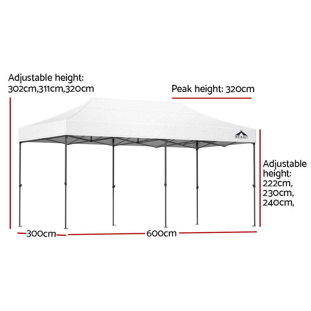 Instahut 3x6M Gazebo Pop Up Marquee - White