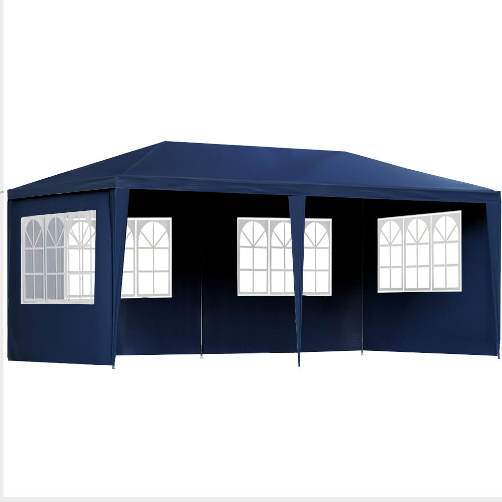 Instahut 6 Panel Blue Marquee Outdoor Gazebo - 3 x 6M