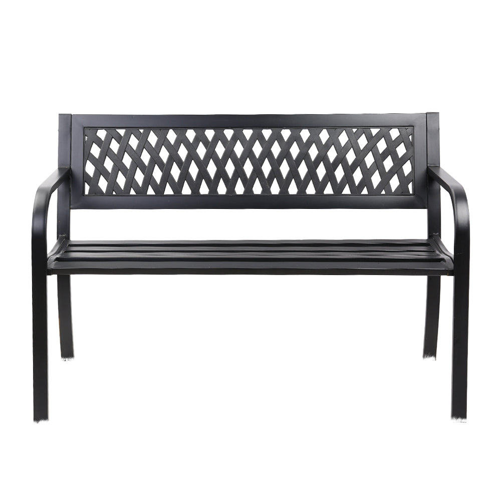 Gardeon Steel Modern Garden Bench Black