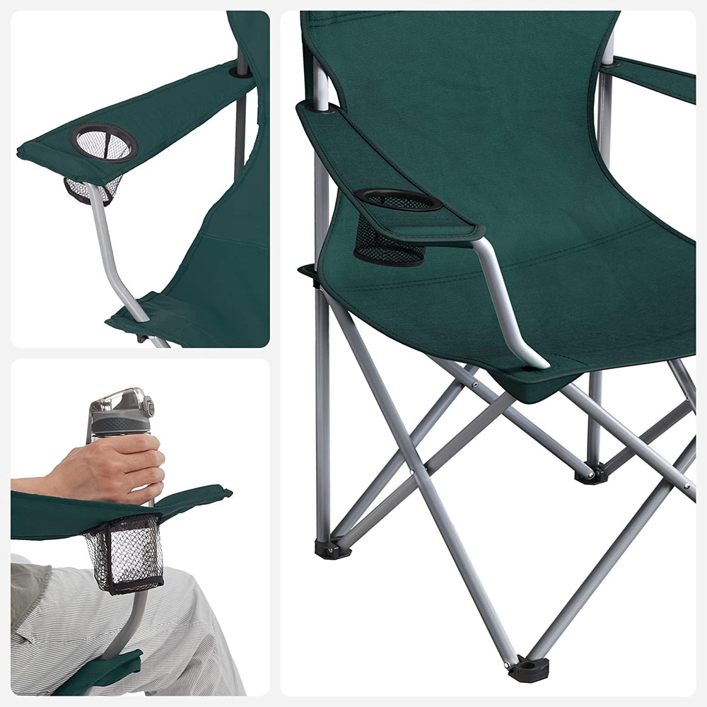 SONGMICS Set of 2 Portable Folding Camping Outdoor Fishing Hiking Beach Chairs