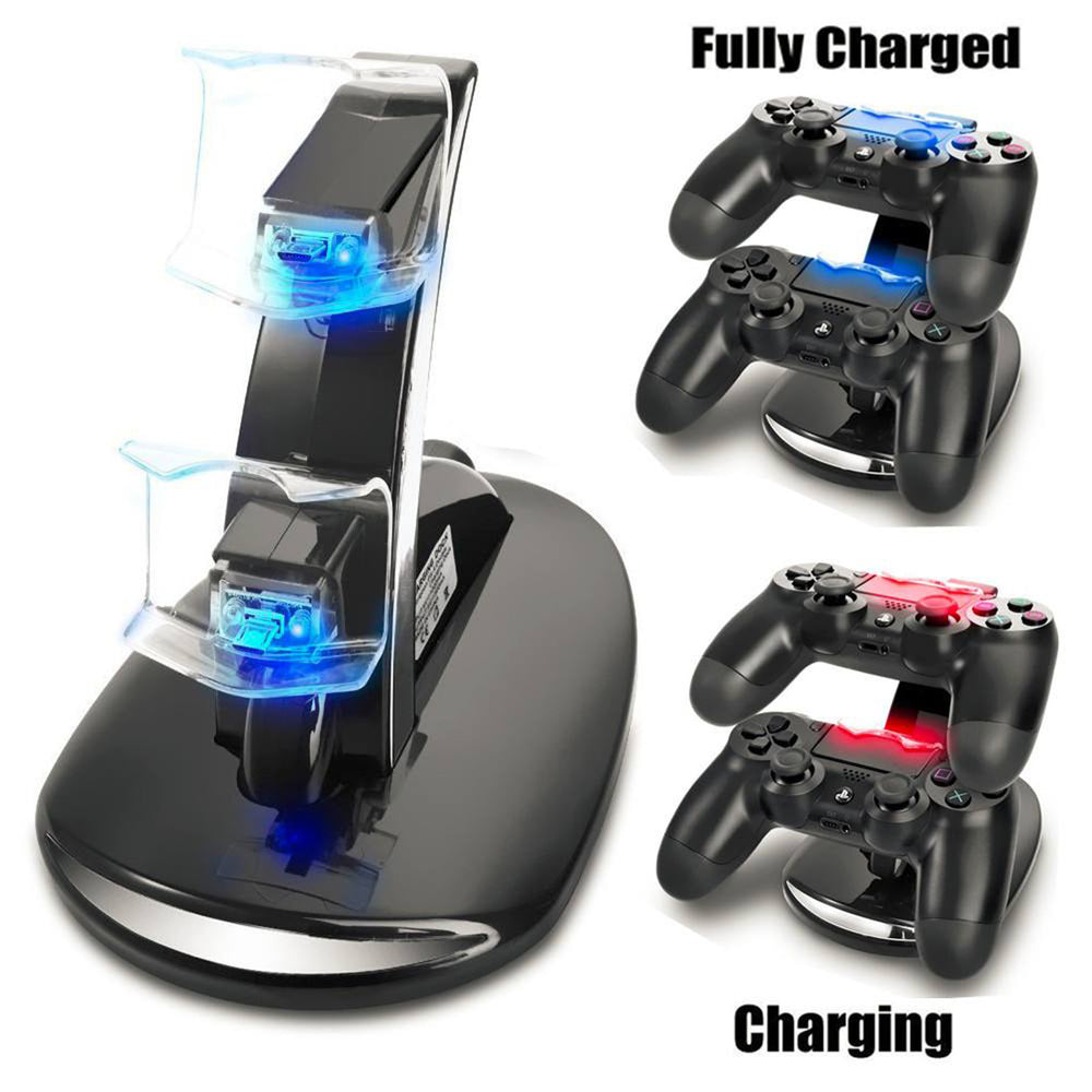 Dual USB Charging Stand for PlayStation 4 (PS4) Controllers Slim and Pro, Black