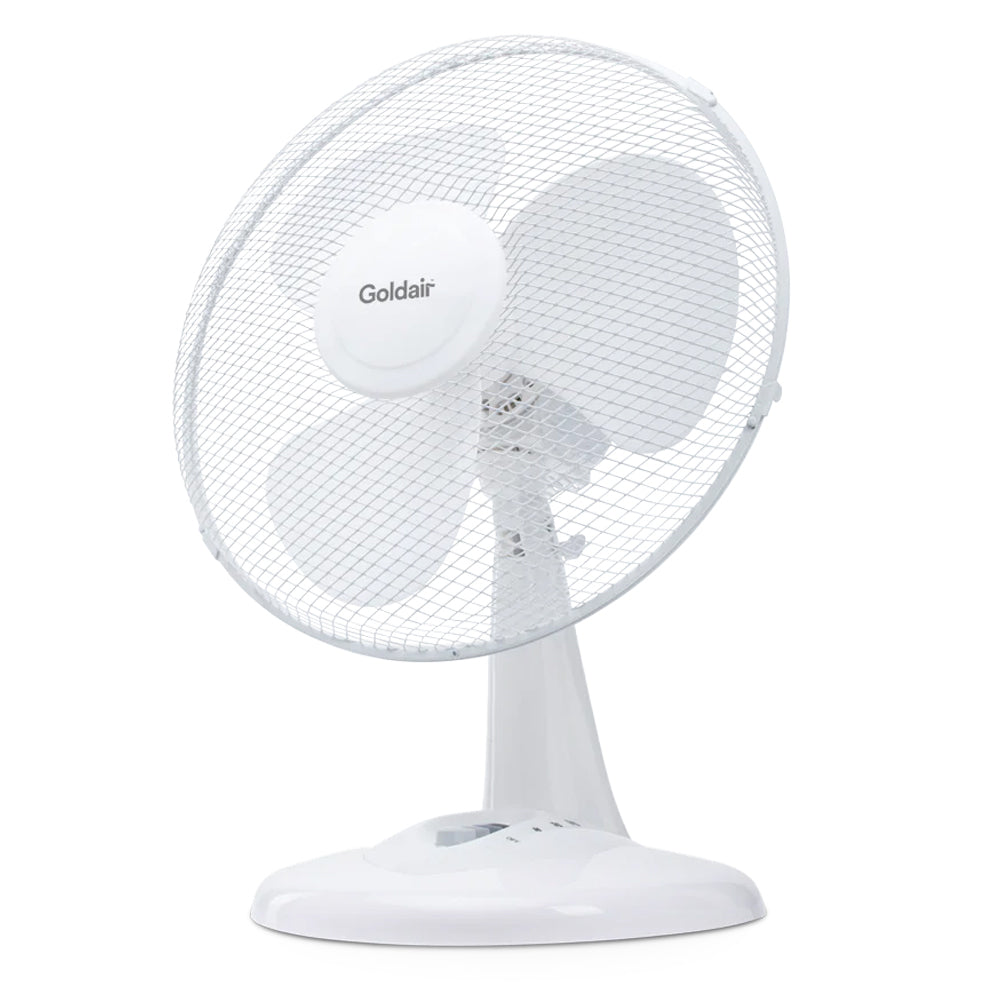 Goldair 40W Oscillating 30cm Desk Cooling Fan - White