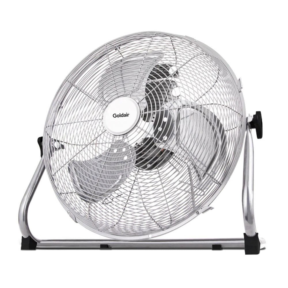 Goldair 40cm High Velocity Metal Floor Fan - Chrome