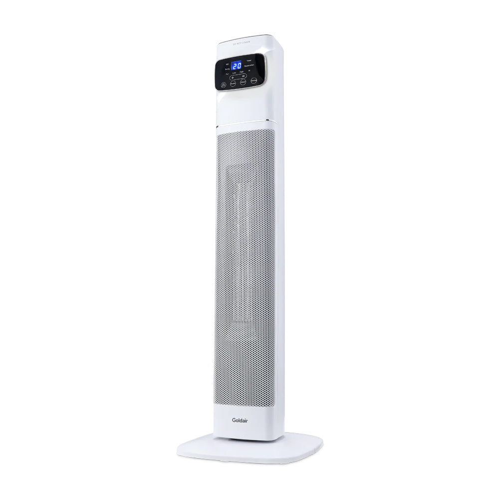 Goldair 90cm 2400W Ceramic Tower Heater w/ Wifi/Remote White