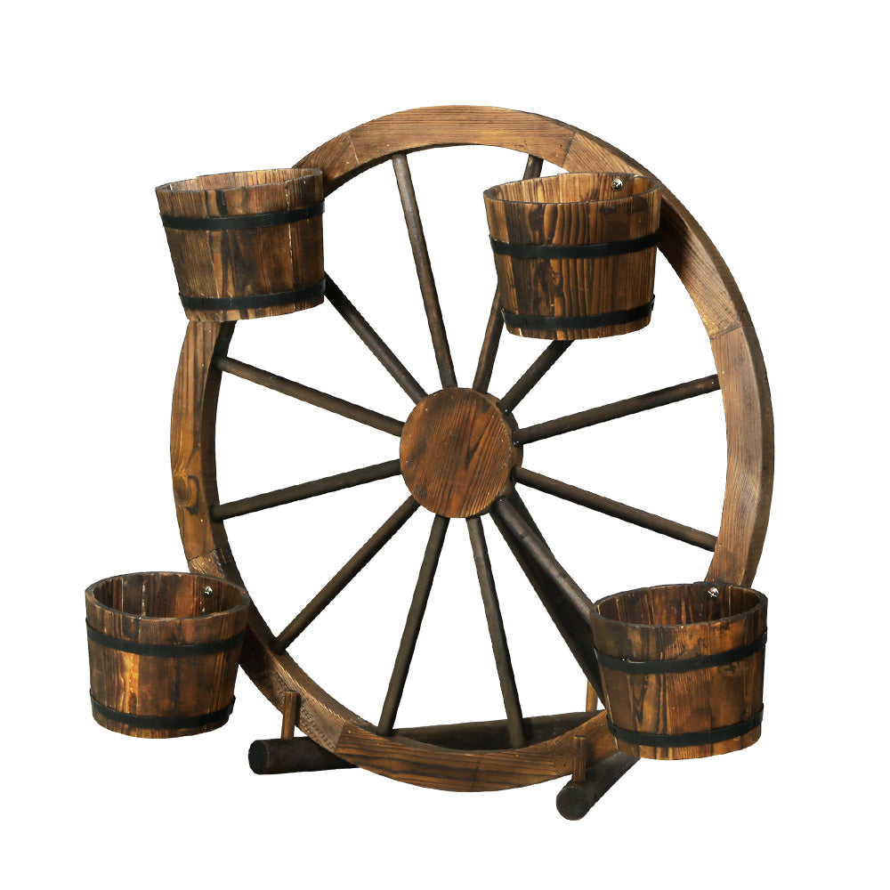 Garden Decor Wooden Wagon Wheel