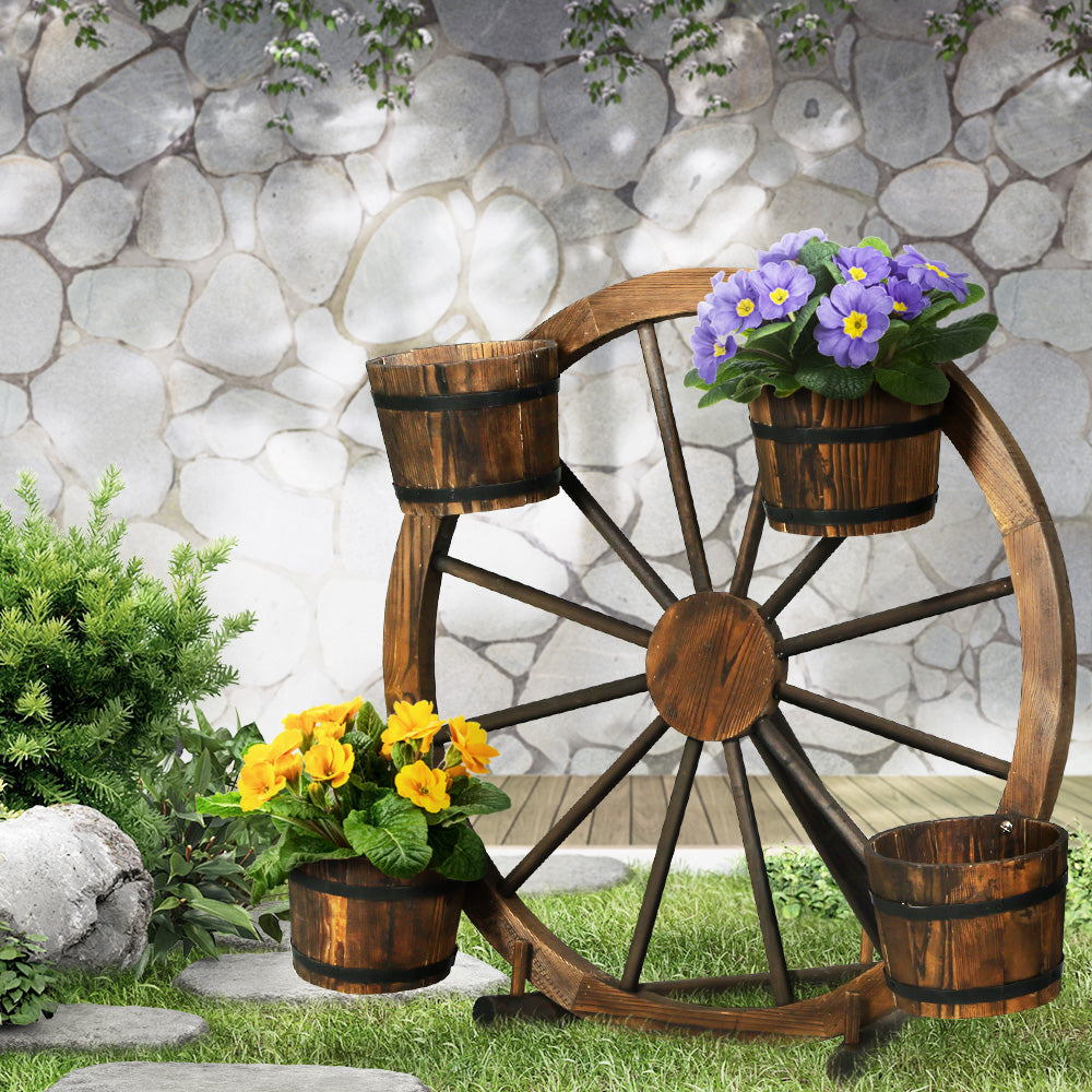 Garden Decor Wooden Wagon Wheel