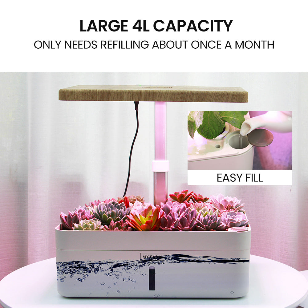 PLANTCRAFT 12 Pod Indoor Hydroponic Growing System, with Water Level Window &amp; Pump, White