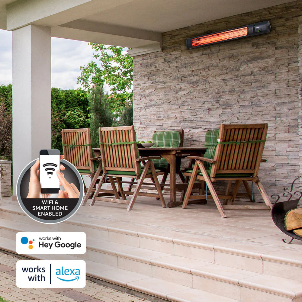 Goldair 72cm 2000W Outdoor Radiant Heater w/ Wifi/Remote Black