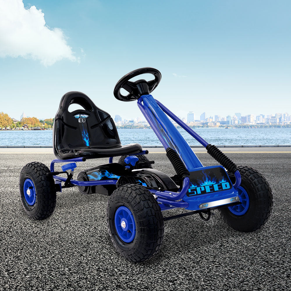 Rigo Kids Pedal Go Kart Blue