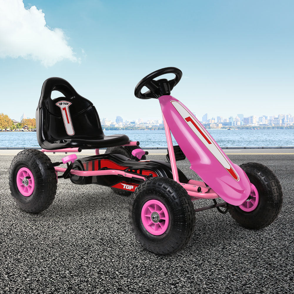 Rigo Kids Pedal Go Kart Racing Bike Pink