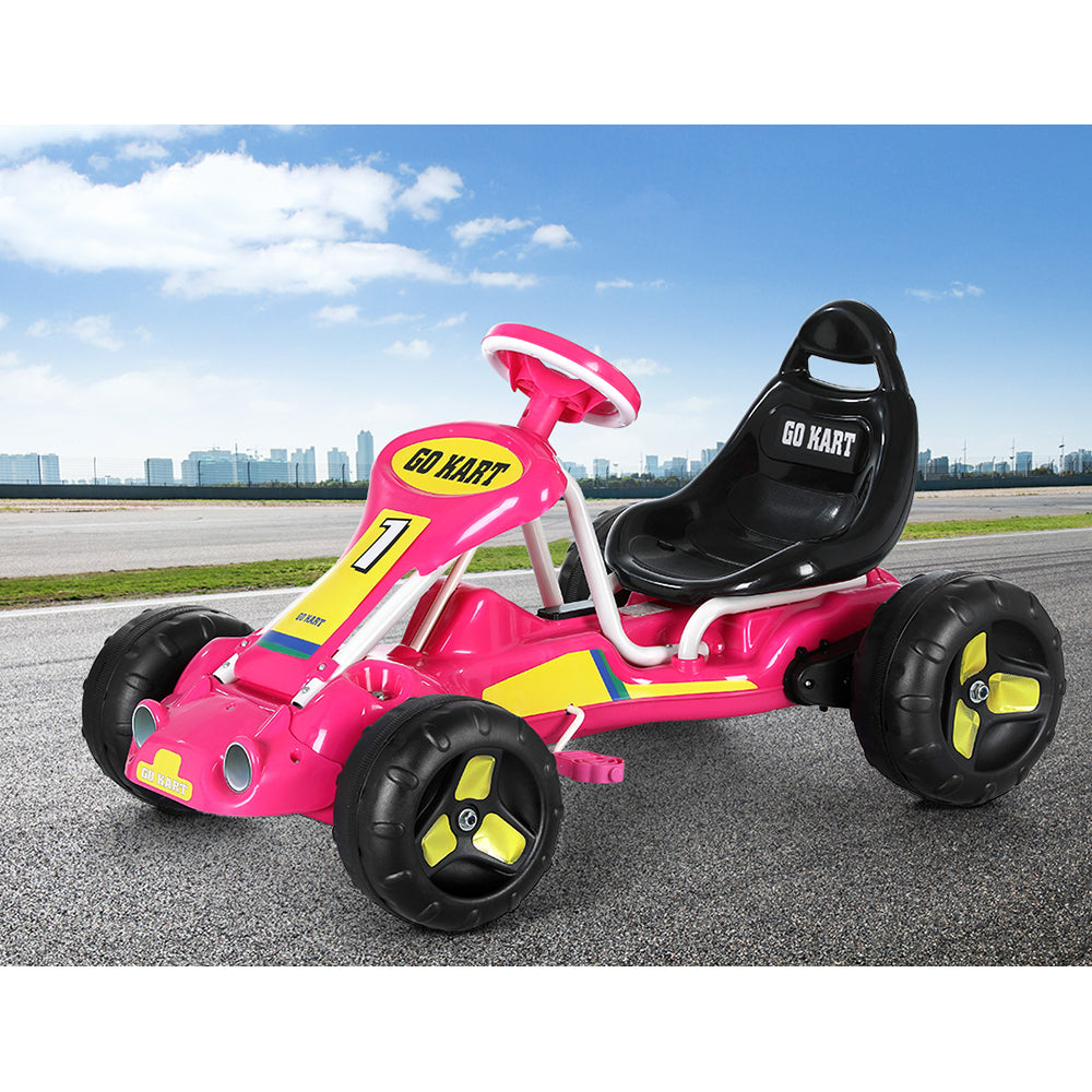 Rigo Kids Pedal Ride On Go Kart Pink