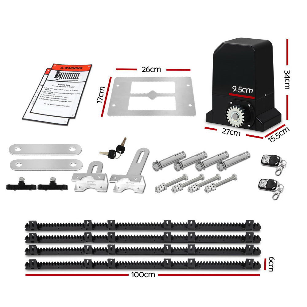 LockMaster Electric Sliding Gate Opener 1000KG Automatic 4M