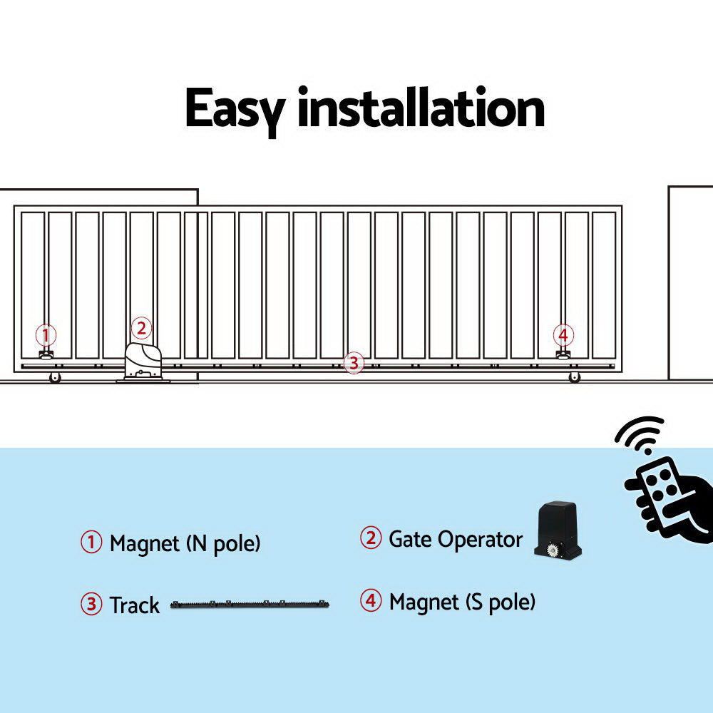 LockMaster Electric Sliding Gate Opener 1000KG Automatic 4M