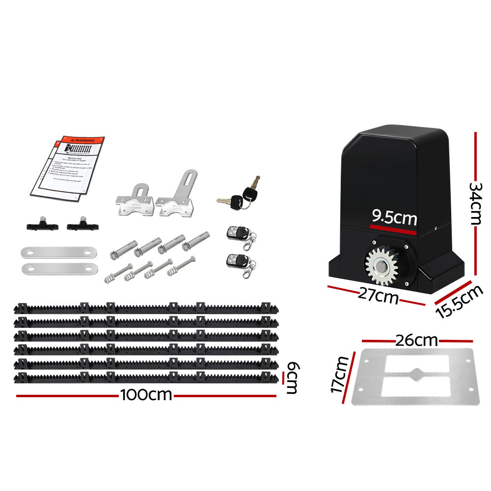 LockMaster Electric Sliding Gate Opener 1000KG Automatic 6M