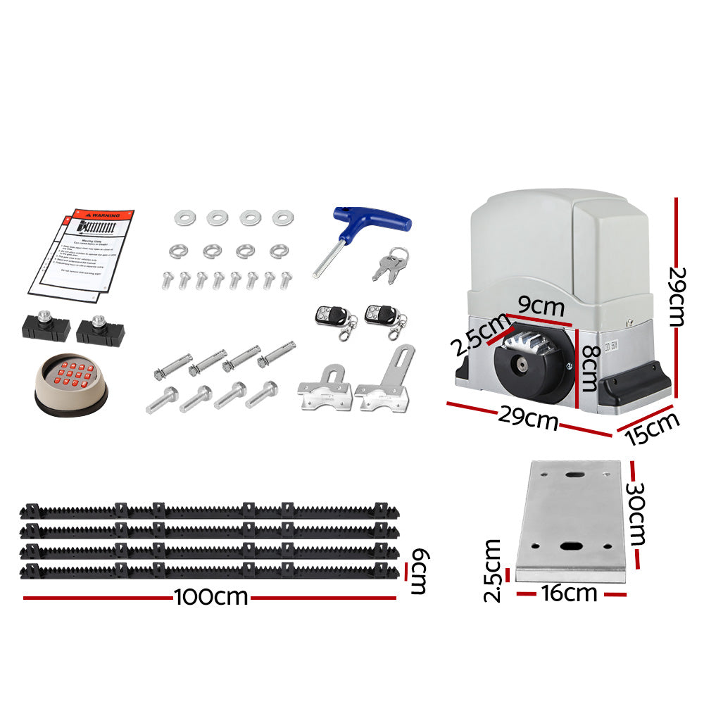 LockMaster Electric Sliding Gate 1200KG Keypad Remote 4M