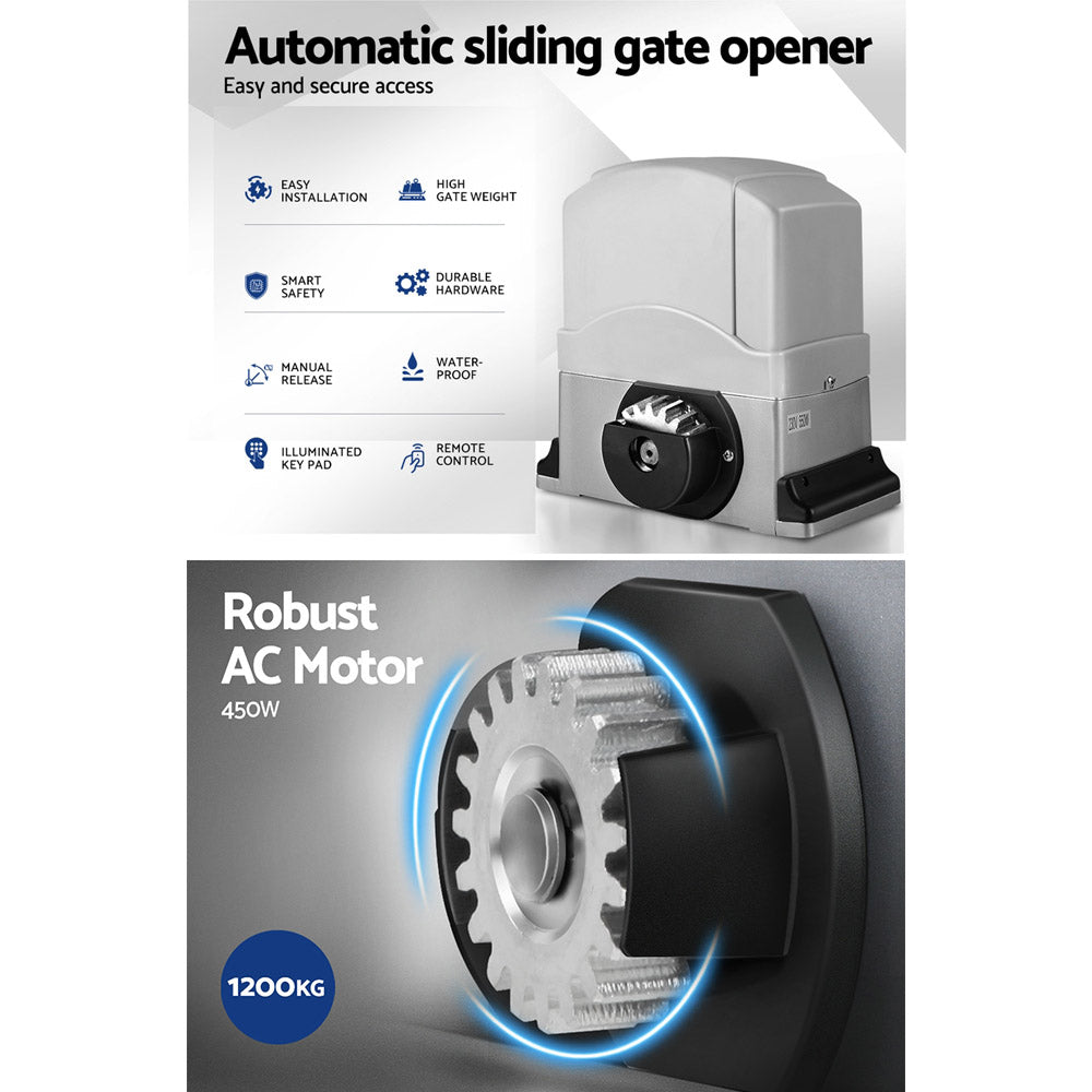 LockMaster Electric Sliding Gate 1200KG Keypad Remote 4M