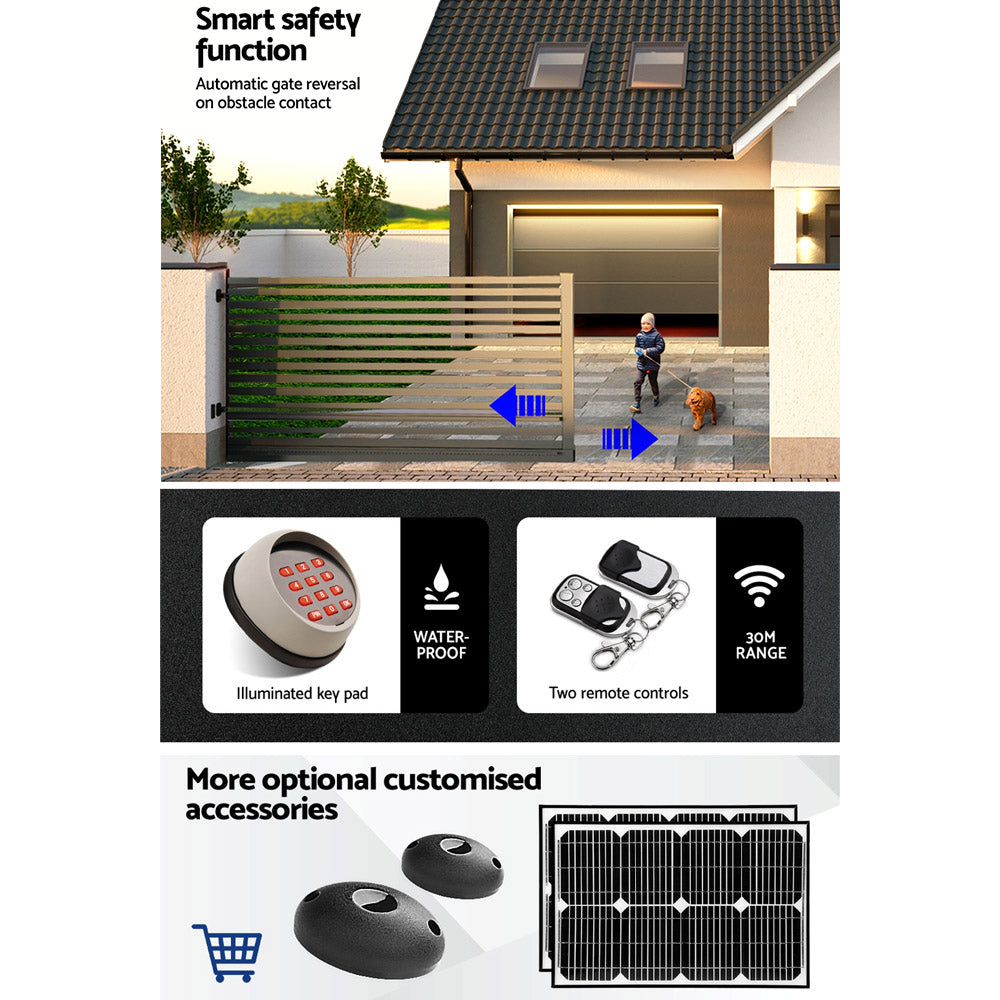 LockMaster Electric Sliding Gate 1200KG Keypad Remote 4M