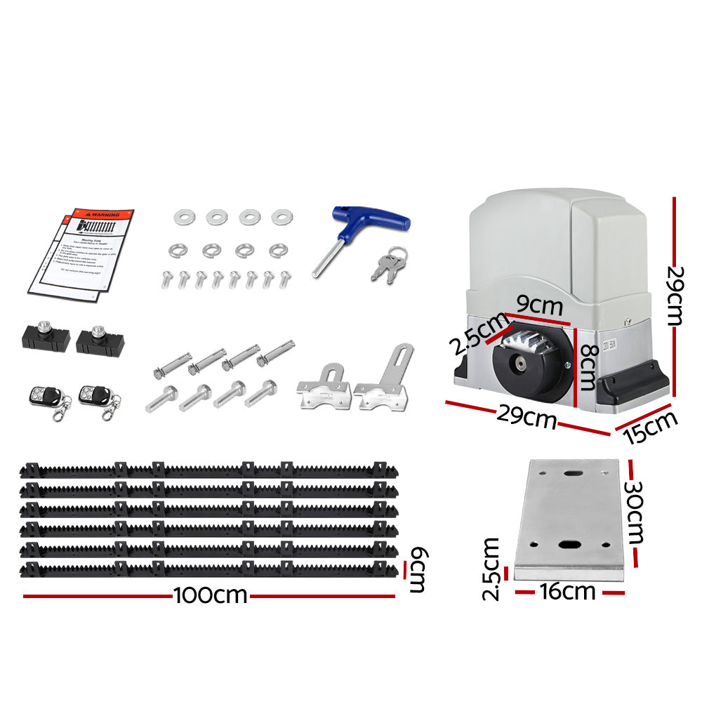 LockMaster Electric Sliding Gate Opener 1200KG Automatic 6M