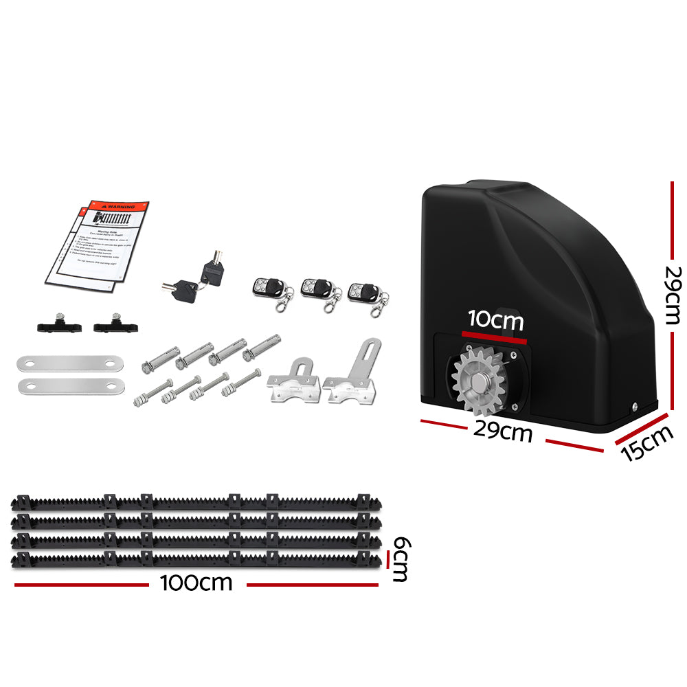 Lockmaster Automatic Sliding Gate Opener Kit 40W Solar 4M 600KG