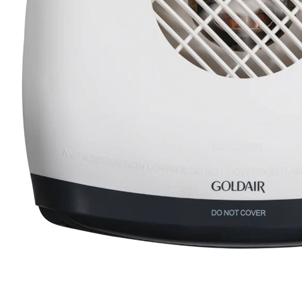 Goldair 26cm 2000W Select Flat Fan Heater w/ Adjustable Thermostat Light Grey