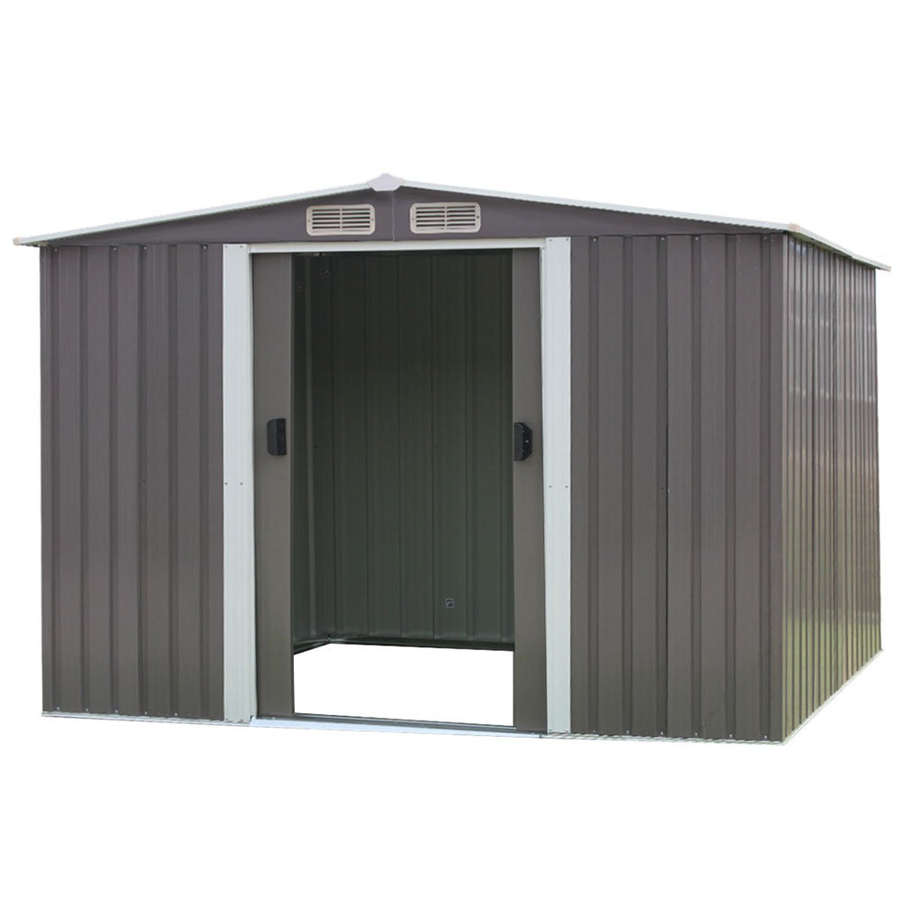 Wallaroo 8ft x 8ft  Garden Shed Spire Roof Outdoor Storage - Grey