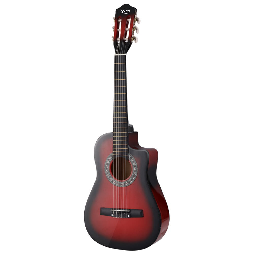 Alpha 34 Inch Kids Acoustic Guitar Red