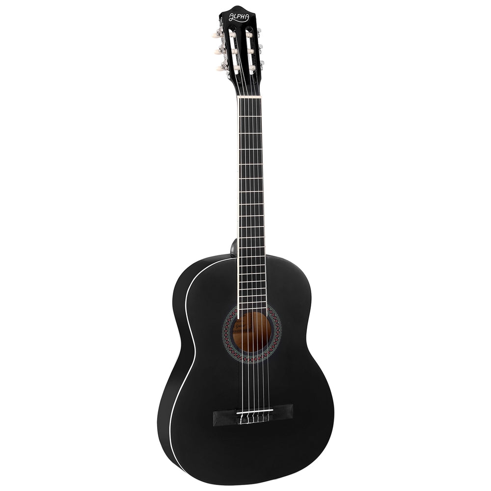 Alpha 39 Inch Classical Wooden Guitar Nylon String Black