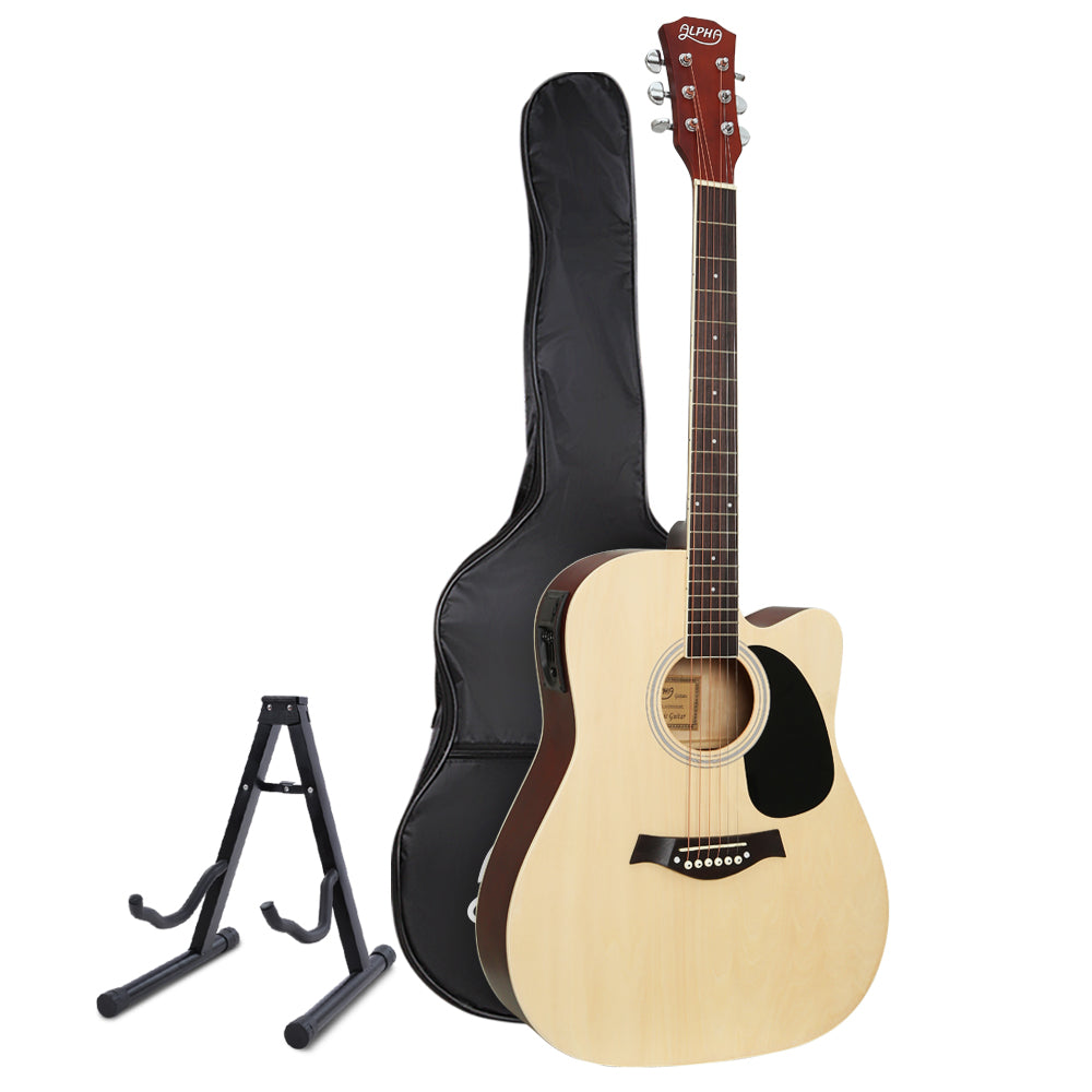 Alpha 41 Inch Electric Acoustic Guitar with Accessory Pack