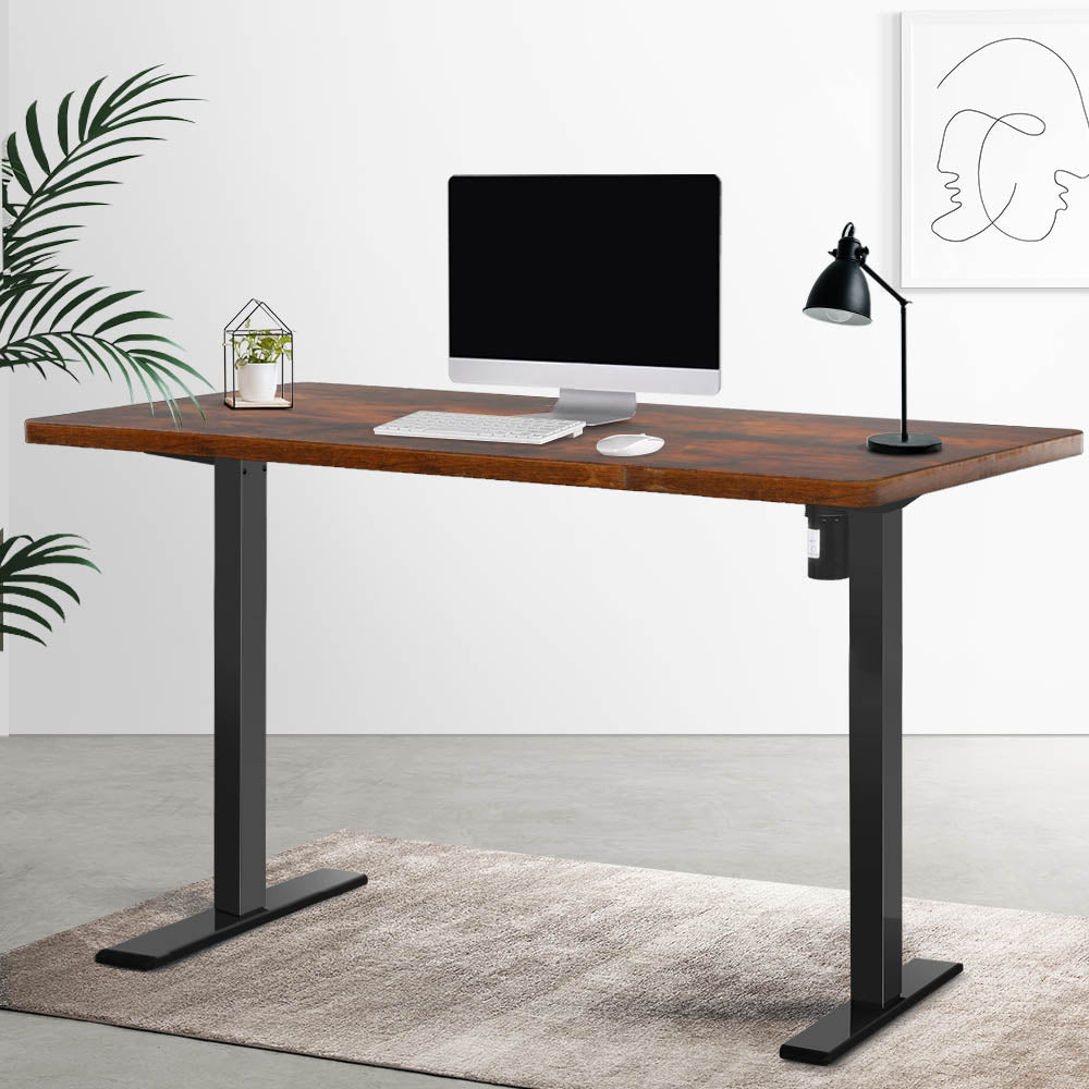 Artiss Electric Standing Desk Black &amp; Brown 140cm