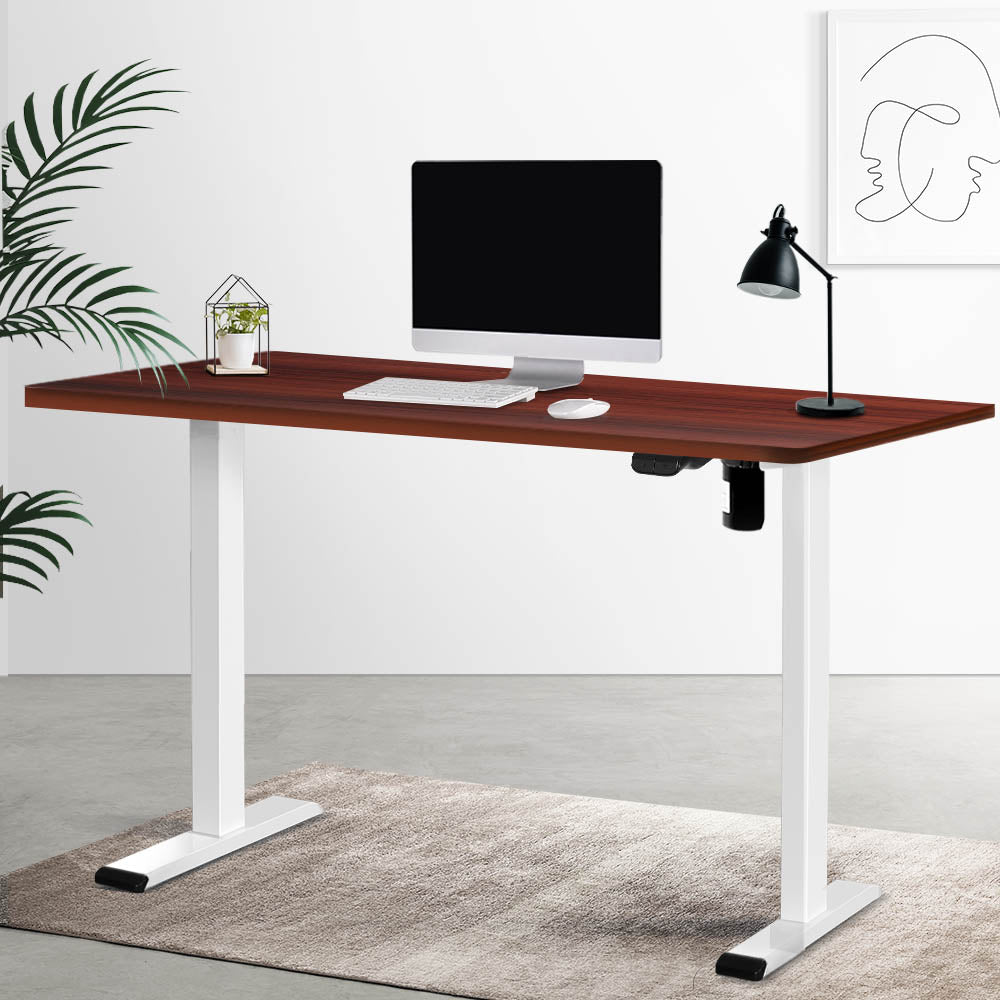 Artiss Electric Standing Desk White &amp; Walnut 140CM