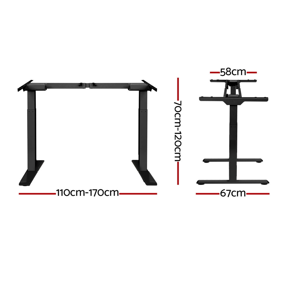 Artiss Standing Desk Motorised Frame Only Black