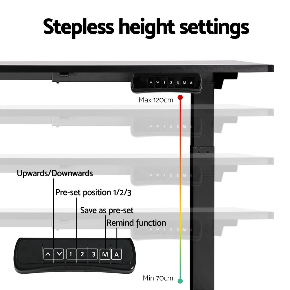 Artiss Standing Desk Motorised Frame Only Black