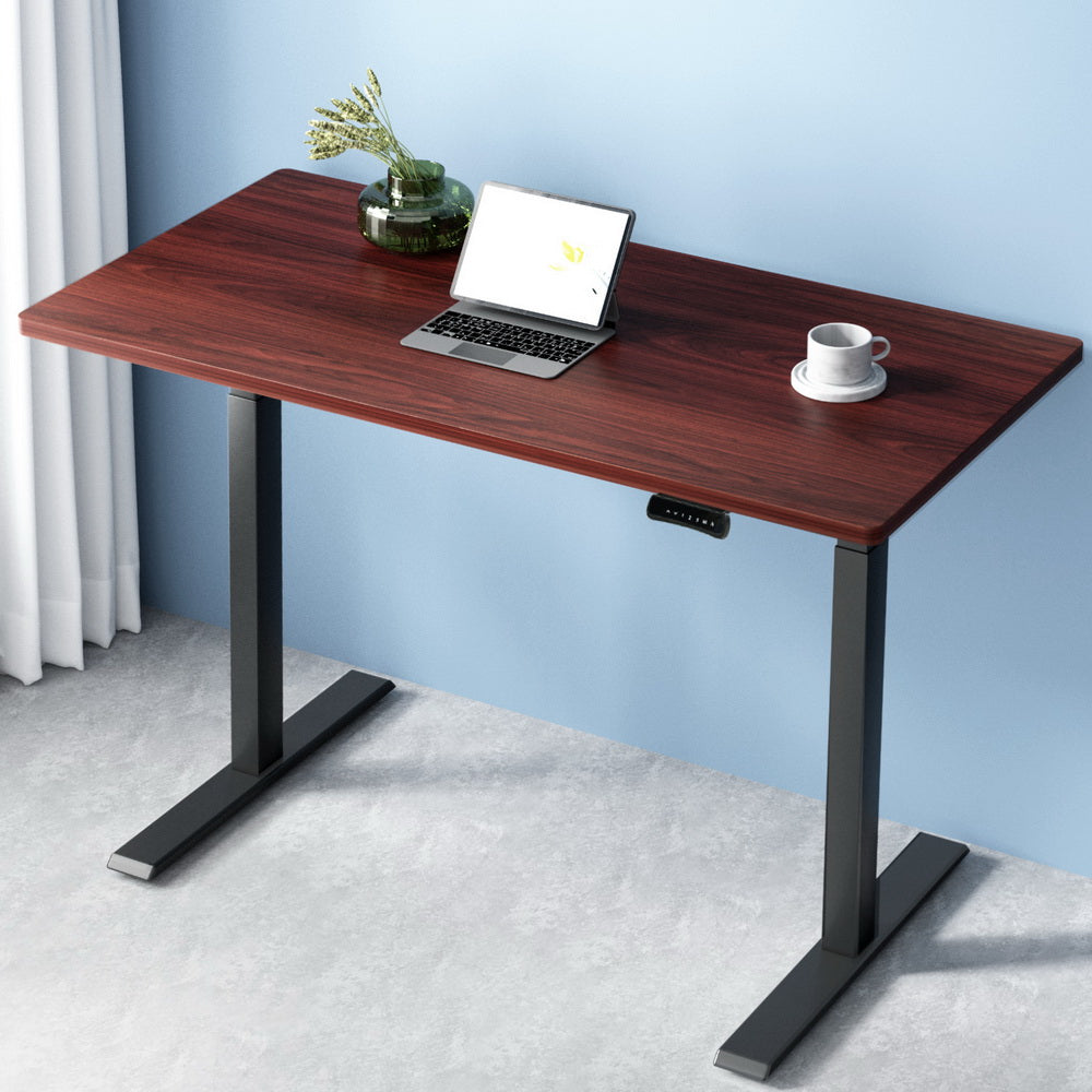 Artiss Sit Stand Desk Motorised Black &amp; Walnut