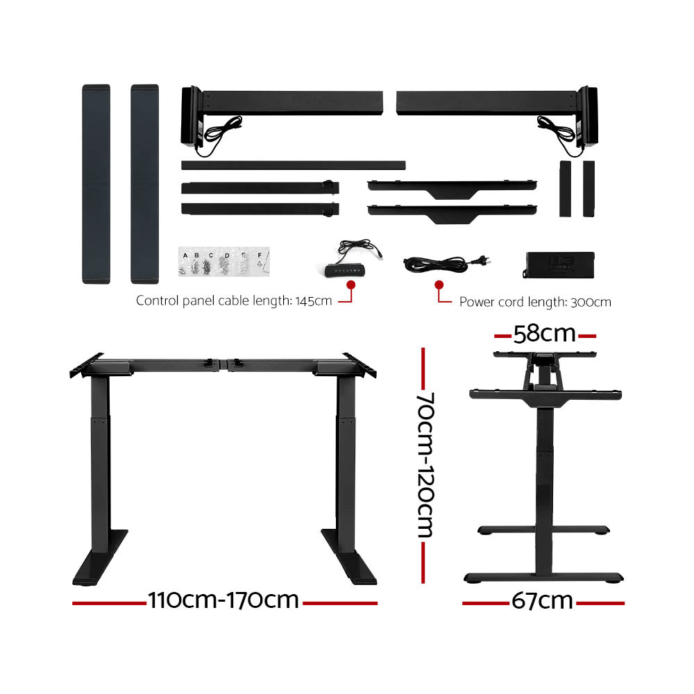 Artiss Sit Stand Desk Motorised Black &amp; White