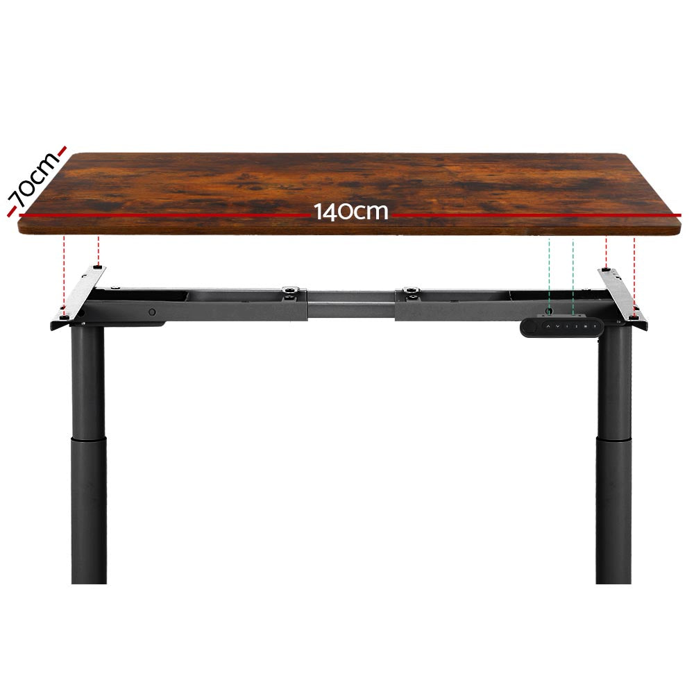 Artiss Standing Desk Black &amp; Brown 140CM