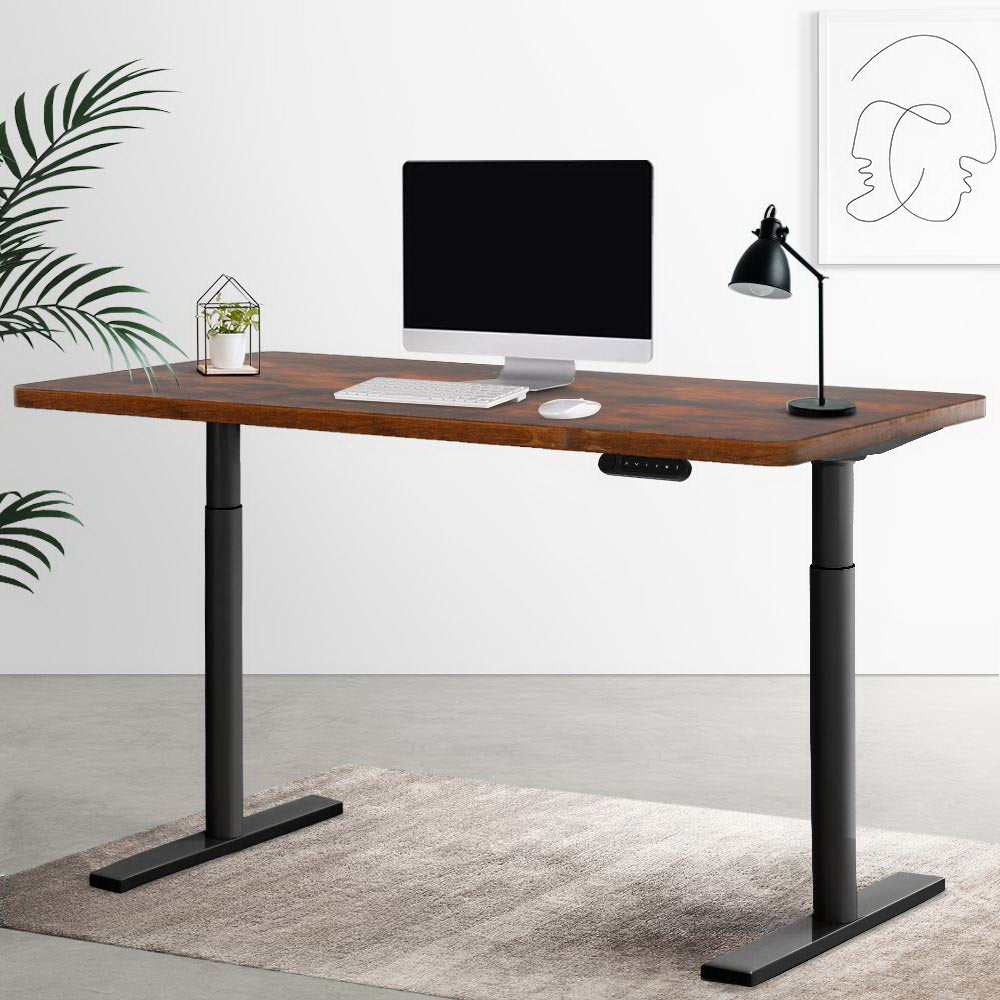 Artiss Standing Desk Black &amp; Brown 140CM