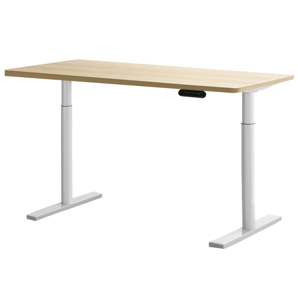 Artiss Standing Desk White &amp; Oak 140CM