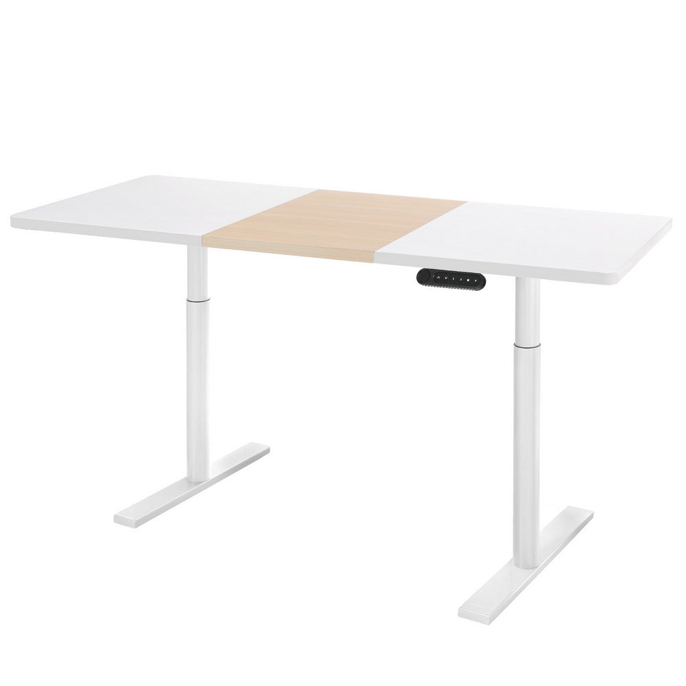 Artiss Standing Desk Motorised Pine 140CM - White